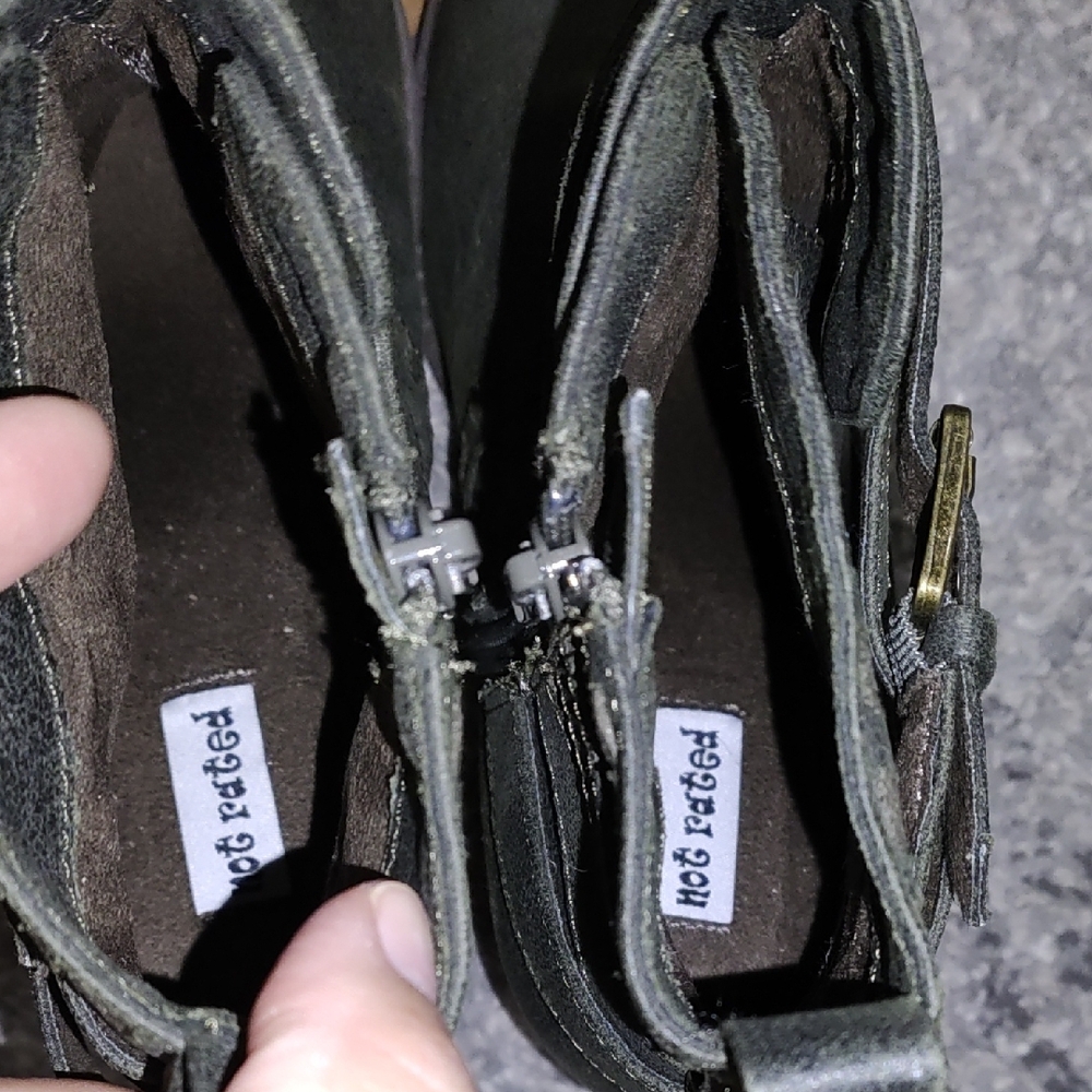 Not Rated Dark Green Ankle Boots with Buckle - Picture 4 of 7
